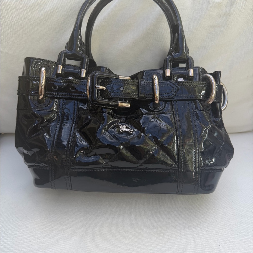 Burberry Beaton Tote – Black Patent Leather